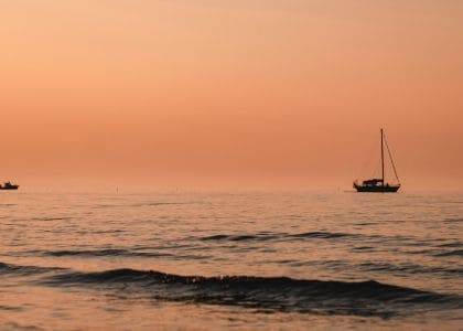 Sunset aperitif on a boat